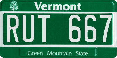 VT license plate RUT667