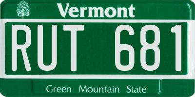 VT license plate RUT681