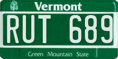 VT license plate RUT689