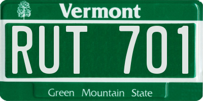 VT license plate RUT701