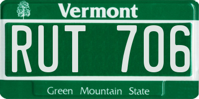 VT license plate RUT706