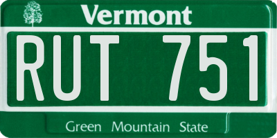 VT license plate RUT751