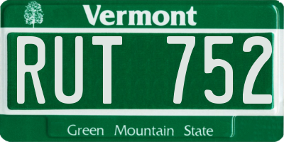 VT license plate RUT752