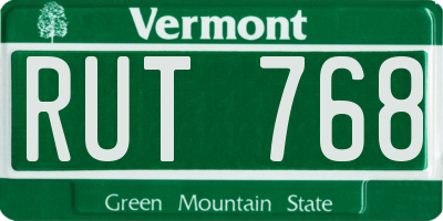 VT license plate RUT768