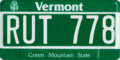 VT license plate RUT778