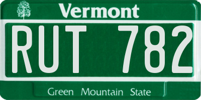 VT license plate RUT782