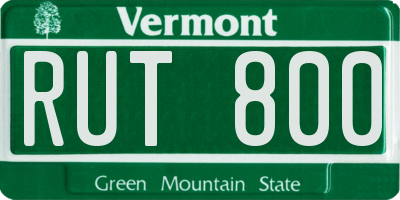 VT license plate RUT800