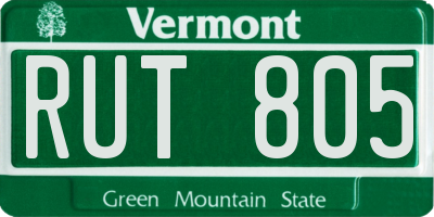 VT license plate RUT805