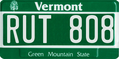 VT license plate RUT808