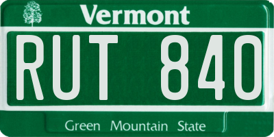 VT license plate RUT840