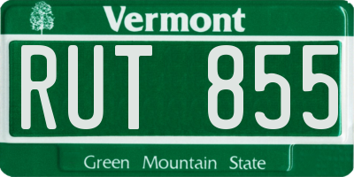 VT license plate RUT855