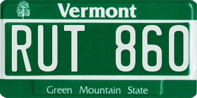 VT license plate RUT860