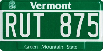 VT license plate RUT875