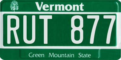 VT license plate RUT877