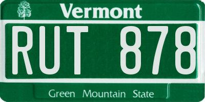 VT license plate RUT878