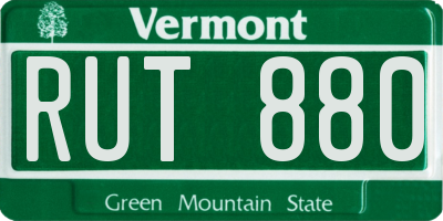 VT license plate RUT880