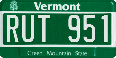 VT license plate RUT951