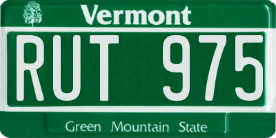 VT license plate RUT975