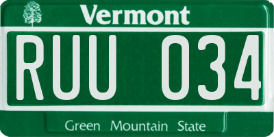 VT license plate RUU034
