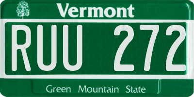VT license plate RUU272