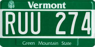 VT license plate RUU274