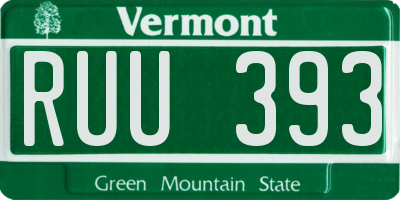 VT license plate RUU393