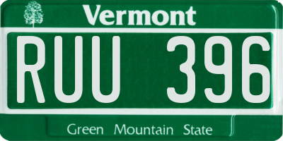 VT license plate RUU396