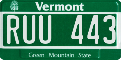 VT license plate RUU443