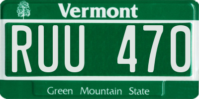 VT license plate RUU470