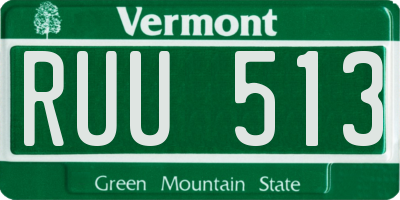 VT license plate RUU513