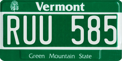VT license plate RUU585