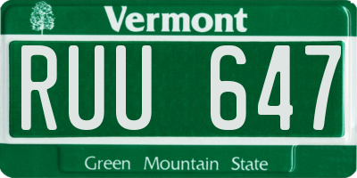 VT license plate RUU647