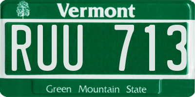 VT license plate RUU713