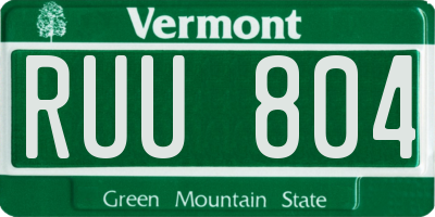 VT license plate RUU804