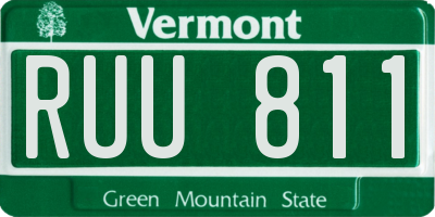 VT license plate RUU811