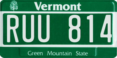 VT license plate RUU814