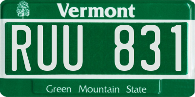 VT license plate RUU831
