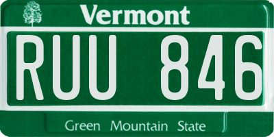 VT license plate RUU846