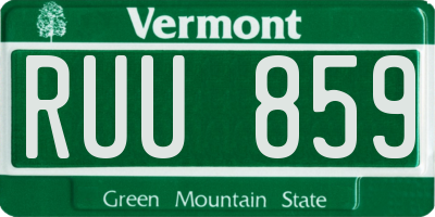 VT license plate RUU859