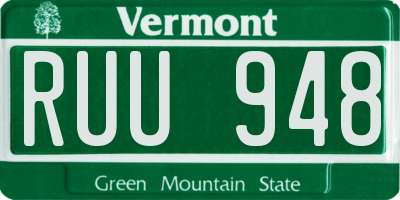 VT license plate RUU948