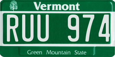 VT license plate RUU974