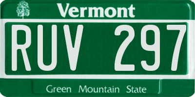 VT license plate RUV297