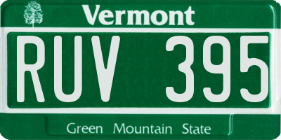VT license plate RUV395