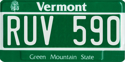 VT license plate RUV590