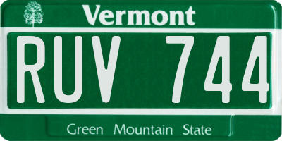 VT license plate RUV744