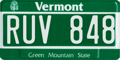 VT license plate RUV848
