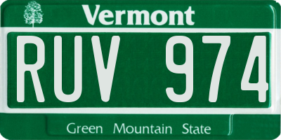 VT license plate RUV974