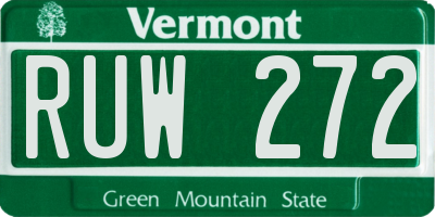 VT license plate RUW272