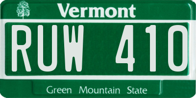 VT license plate RUW410