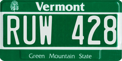 VT license plate RUW428